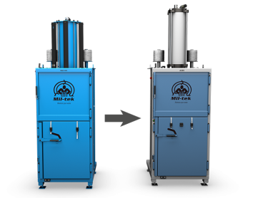 Ældre Mil-tek ballepresser med pil til ny model