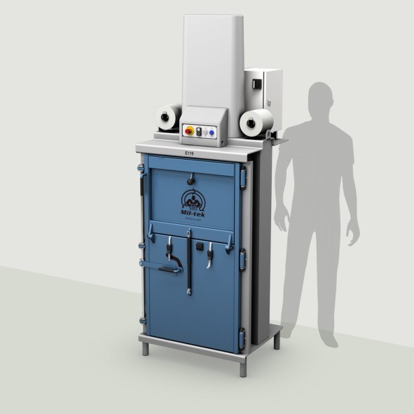 Elektrisk ballepresser til pap og plast E119 Mil-tek