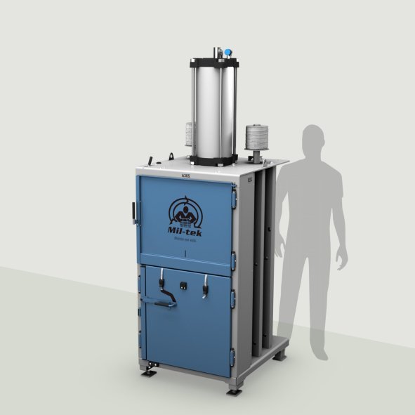 A305-2026-pappresser-plastpresser-blå-maskine-grå-baggrund