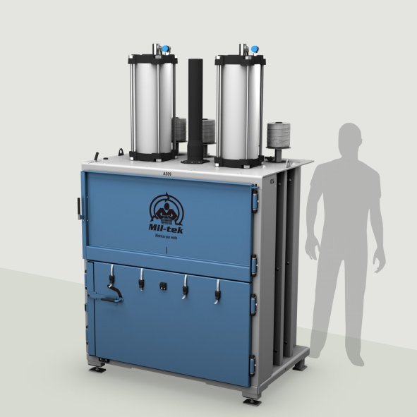 A509-2026-pappresser-plastpresser-blå-maskine-grå-baggrund